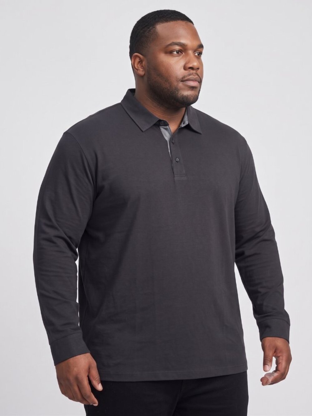 NWT | VEBOON Charcoal Grey Long Sleeve Dynamic Flex Polo Shirt 3XL